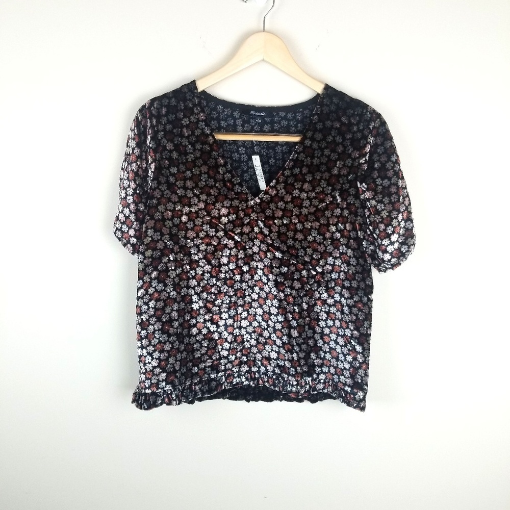 Madewell | Velvet Tulip-sleeve Floral Top